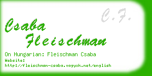 csaba fleischman business card